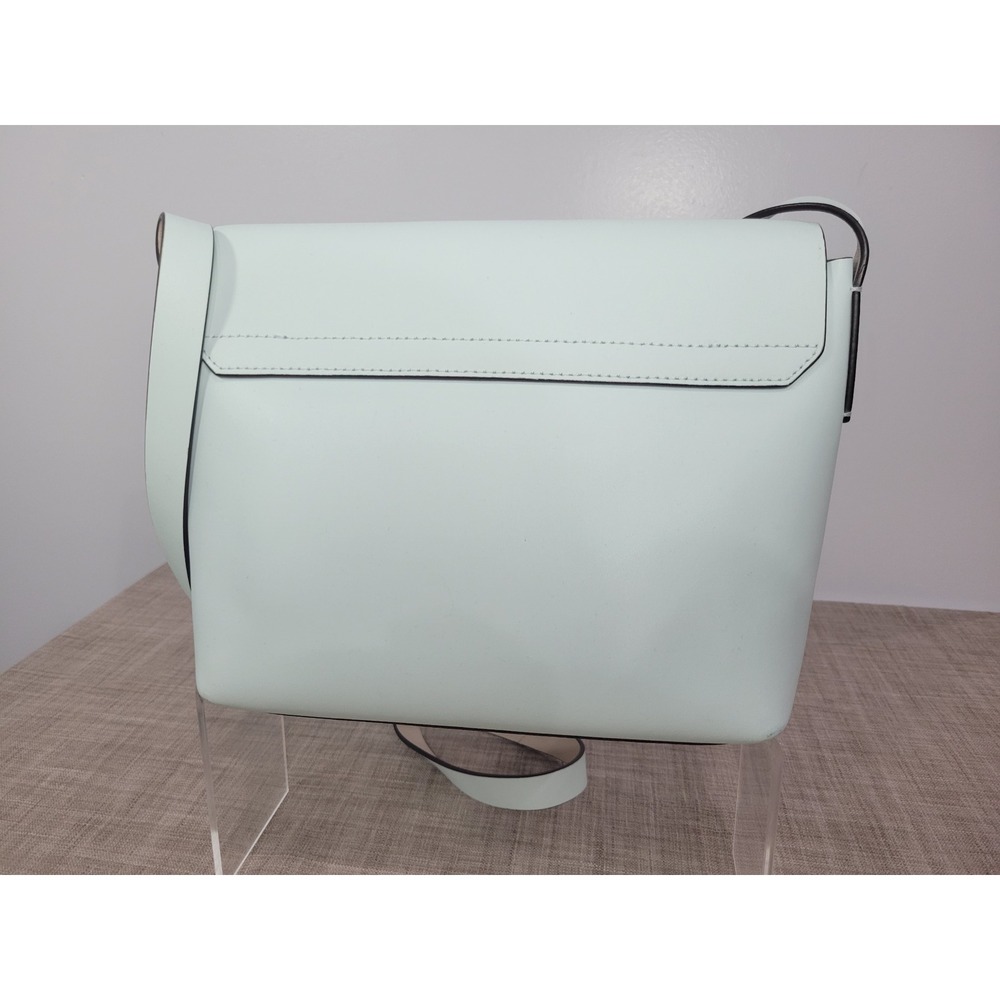Kate Spade New York Mint Green Leather Flap Crossbody Bag Gold Logo Plaque - Picture 4 of 9